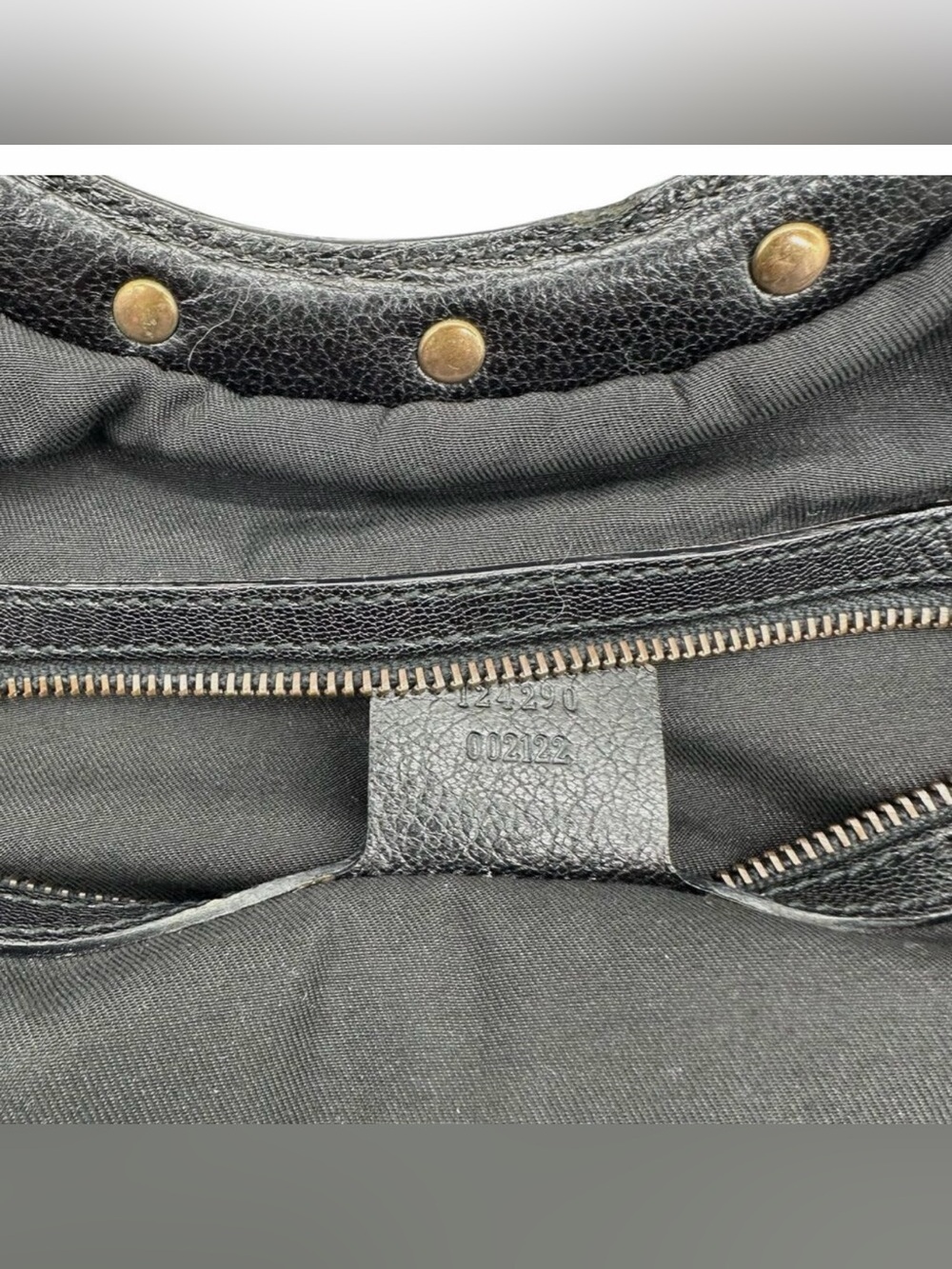 AUTHENTIC GUCCI Black Leather Bamboo Top Handle Bag - Picture 5 of 16